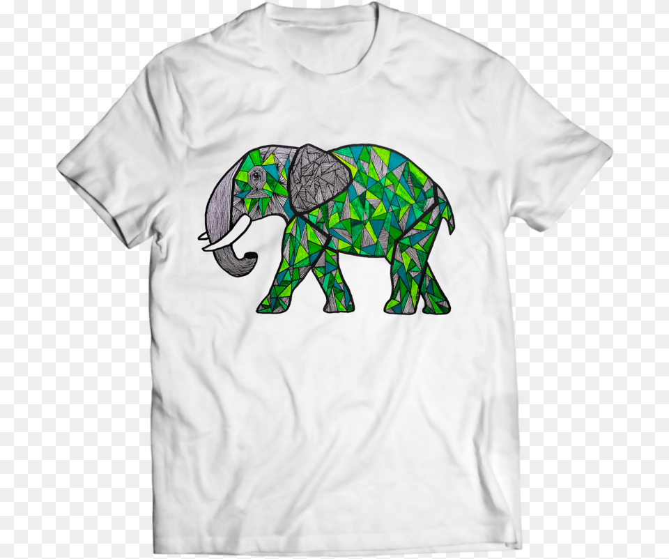 Elehathi Green Triangle, Clothing, T-shirt, Animal, Elephant Free Transparent Png