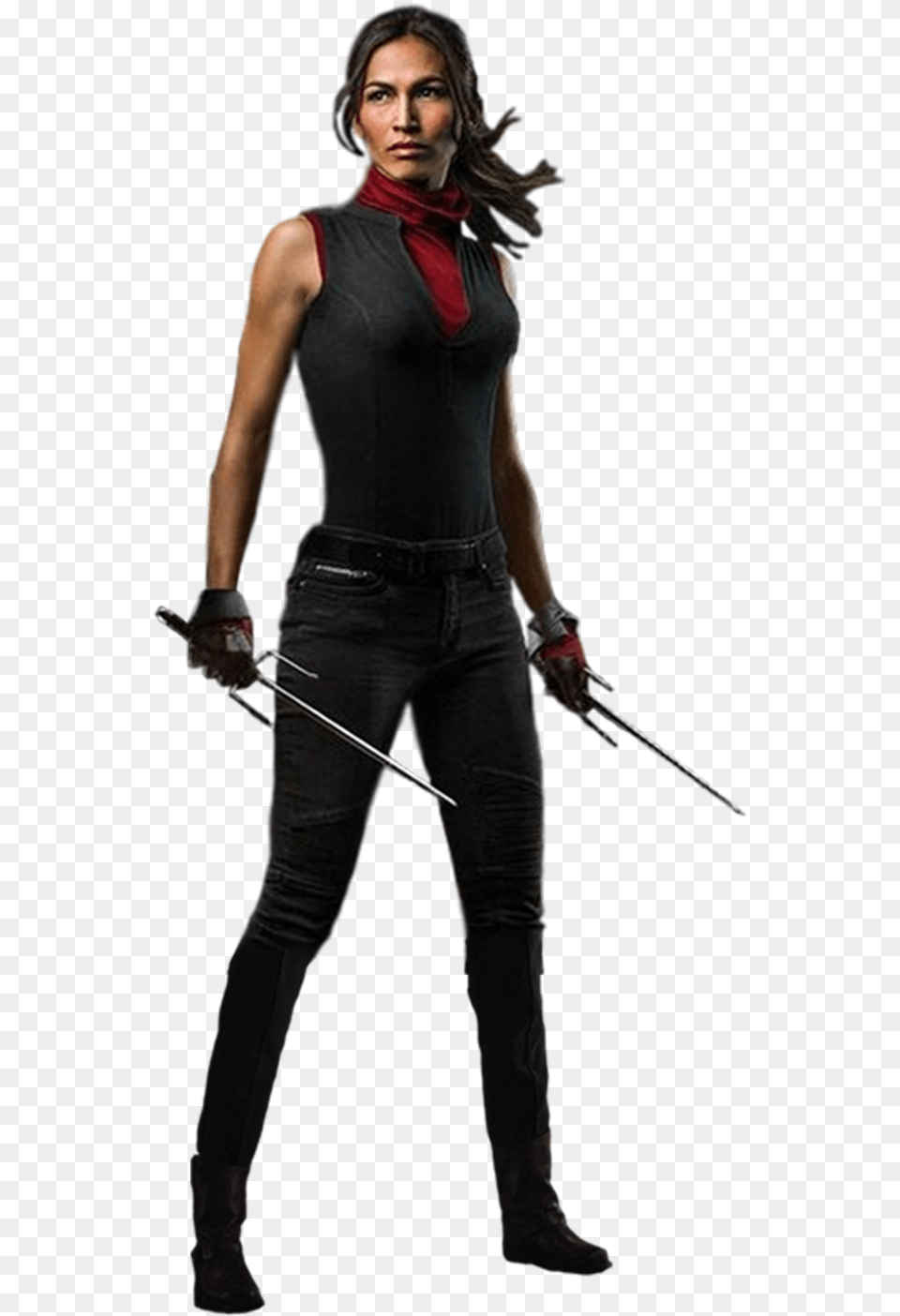 Elektra Daredevil Stick Jessica Jones Elektra Daredevil, Weapon, Sword, Adult, Person Png Image