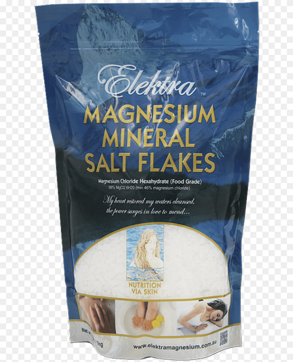 Elektra Magnesium Chloride Flakes 1kg Magnesium Chloride Salt, Adult, Female, Person, Woman Png