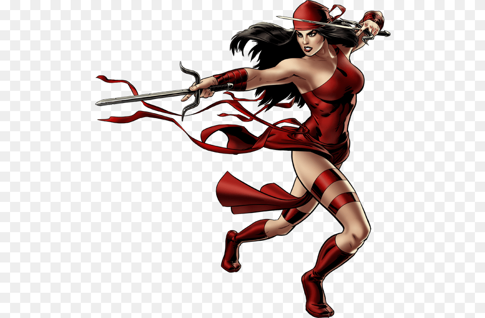 Elektra Right Portrait Art Elektra Marvel, Adult, Person, Female, Woman Free Transparent Png