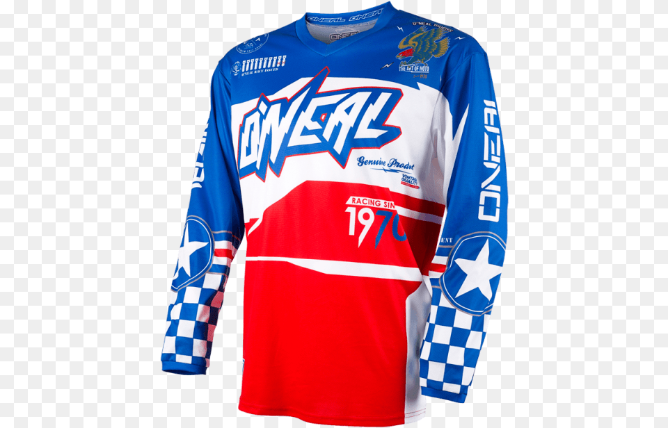 Element Afterburner Jersey Bluered Dirtbike Jersey, Clothing, Long Sleeve, Shirt, Sleeve Free Transparent Png