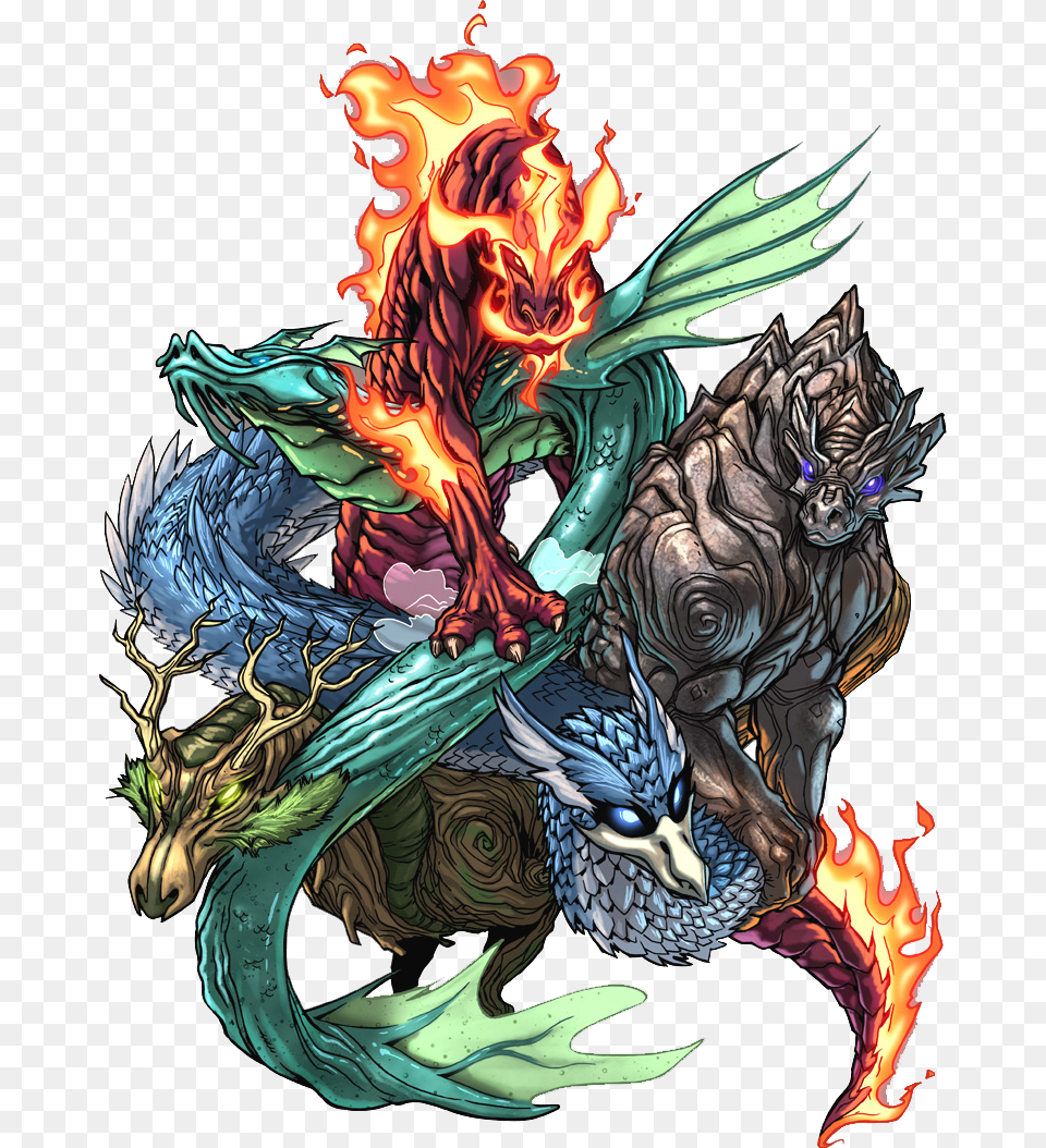 Elemental Dragons, Dragon, Adult, Female, Person Png