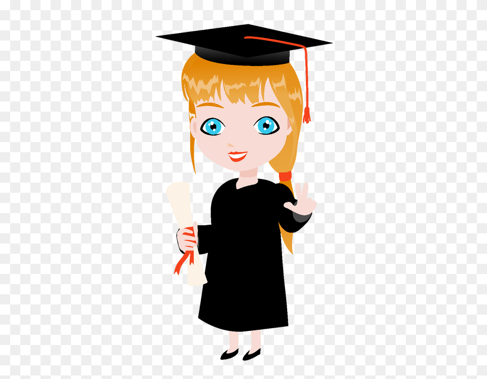 Elemento De Dibujos Animados Linda Chica Descargar, Graduation, People, Person, Baby Png Image