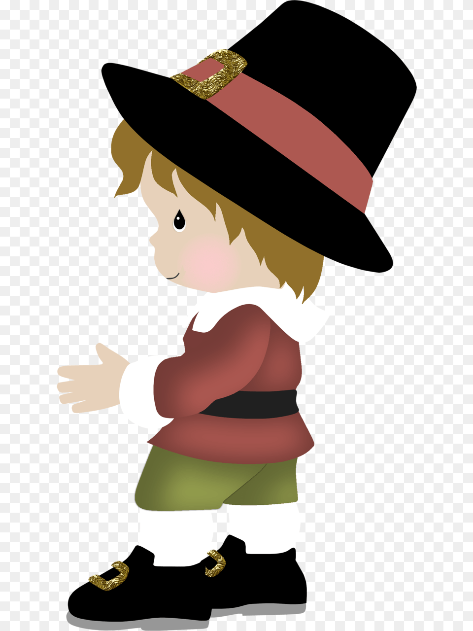 Elements 3drose Pilgrim Boy With Pumpkin Mouse Pad 8 By, Hat, Clothing, Person, Baby Free Png Download