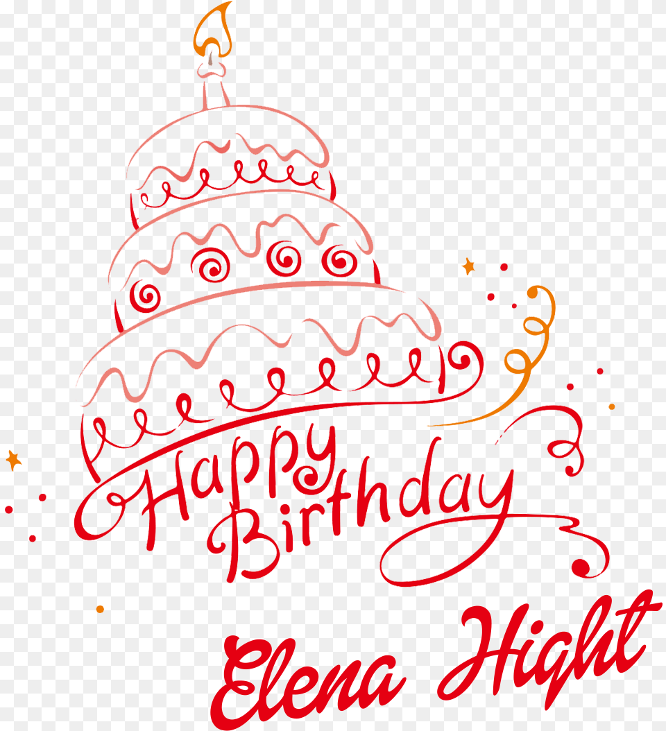 Elena Hight Happy Birthday Name Happy Birthday Anjali Cake, Text, Calligraphy, Handwriting Free Transparent Png