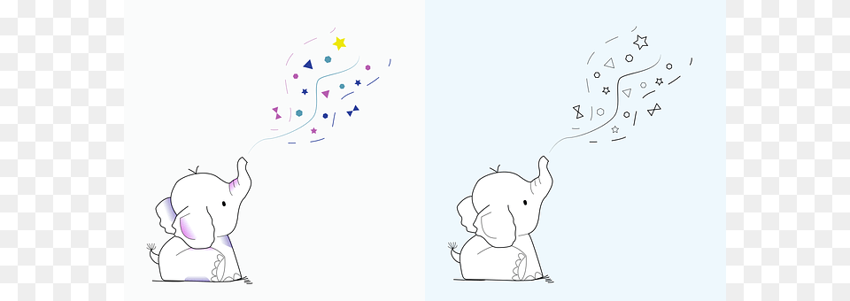 Elephant Art, Drawing Png Image