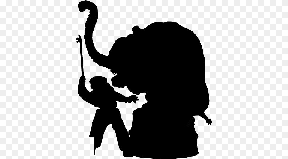 Elephant, Silhouette, Person Free Png