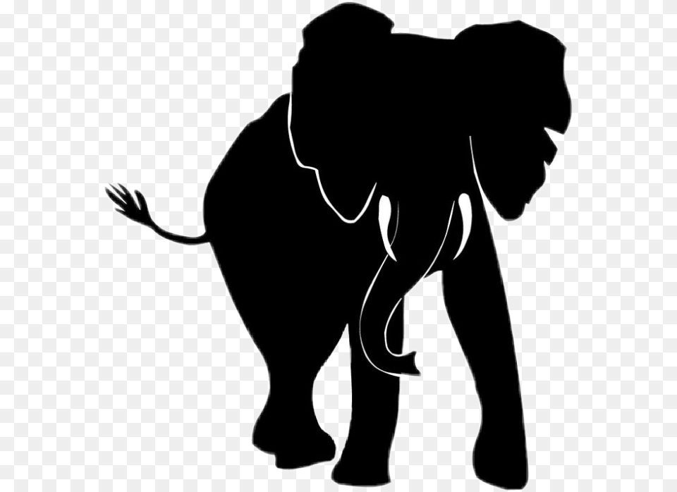 Elephant Alabama Alabamafootball Rolltide Silhouette Black And White Silhouette Animal, Person, Wildlife, Face, Head Free Transparent Png