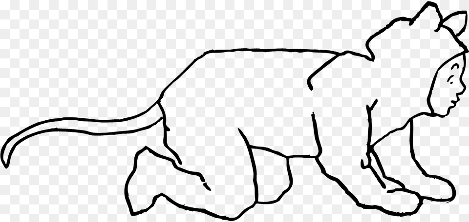 Elephant Art Outline Head, Gray Png Image