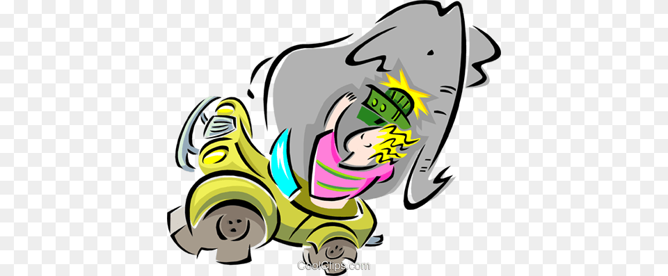 Elephant As A Passenger In A Car Royalty Vector Clip Art, Graphics, Book, Publication, Comics Free Transparent Png