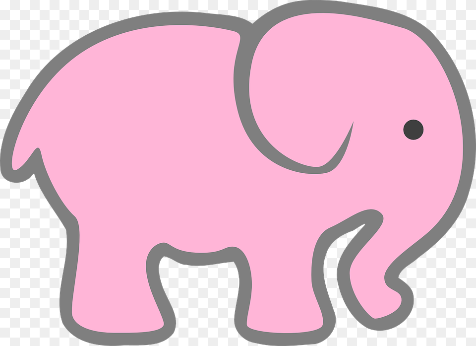Elephant Baby Pink Animal Cartoon Cute Drawing Elephant Clip Art, Mammal, Wildlife Png Image