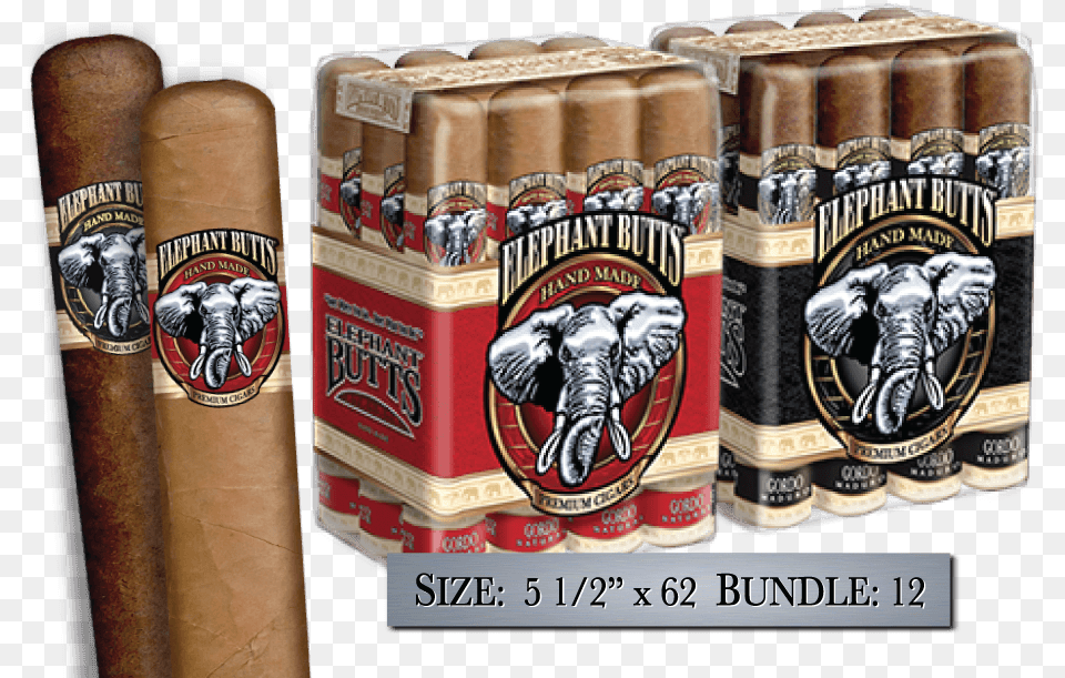 Elephant Butts Cigars, Can, Tin, Alcohol, Beer Png Image