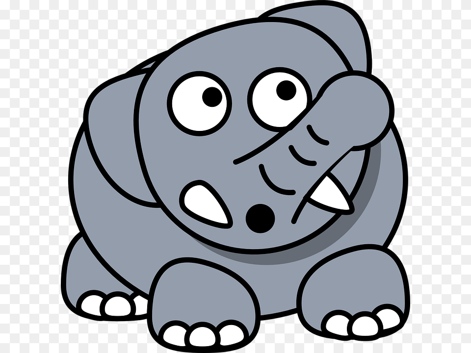 Elephant Cartoon Worried Gray Mammal Trunk Clip Arts Of Animals, Animal, Bear, Wildlife Free Png