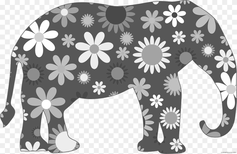 Elephant Clipart Black And White Wallpaper, Animal, Mammal, Wildlife, Stencil Png
