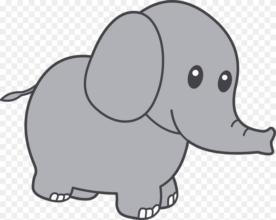 Elephant Clipart Cute, Animal, Mammal, Wildlife, Ammunition Png Image