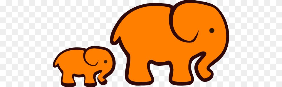 Elephant Clipart Orange, Animal, Mammal, Wildlife Png Image