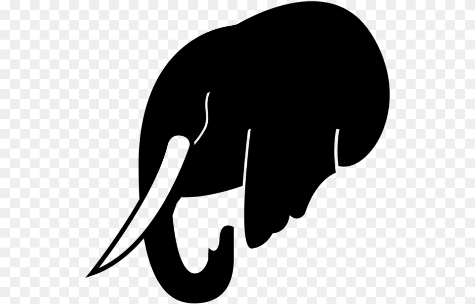 Elephant Club Head, Gray Png