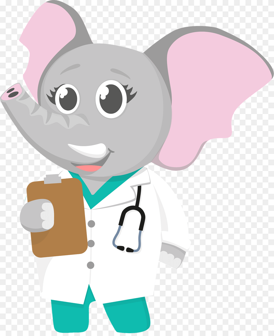 Elephant Doctor Clipart, Clothing, Coat, Cream, Dessert Free Png