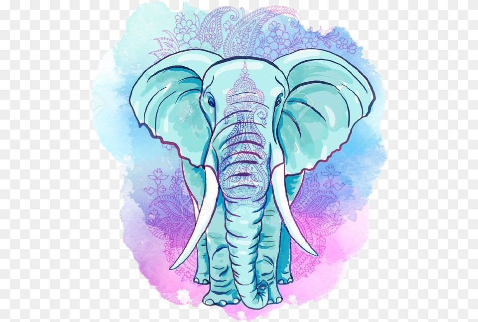 Elephant Elefante Tumblr Colorespastel Azul Blue Rose Gold Cute Elephant, Animal, Mammal, Wildlife Free Transparent Png