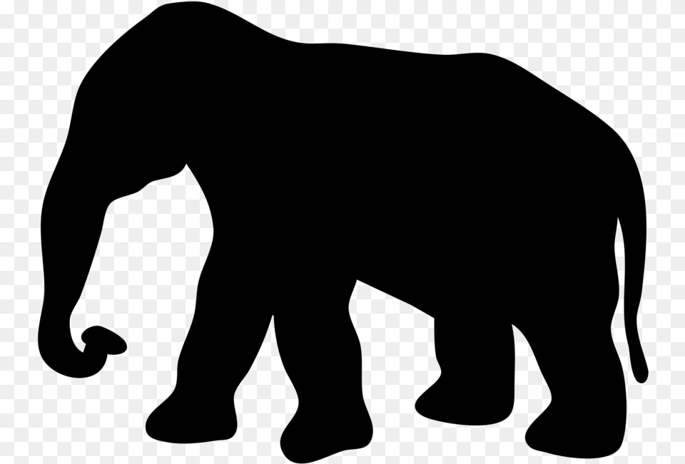 Elephant Elephant Silhouette Transparent Background, Gray Png Image