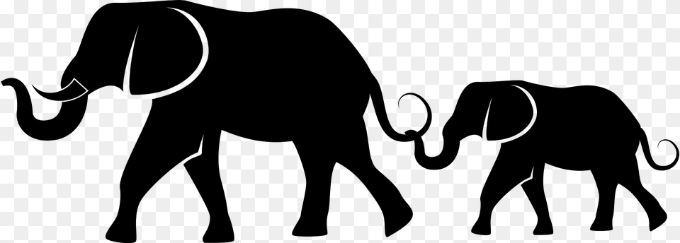 Elephant Family Clipart, Animal, Mammal, Wildlife, Silhouette Free Png