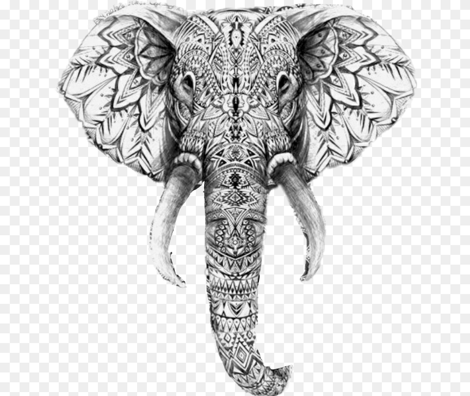 Elephant Ganesh God Tattoo Inked Elephant Face Tattoo Design, Art, Person, Drawing, Animal Free Png Download