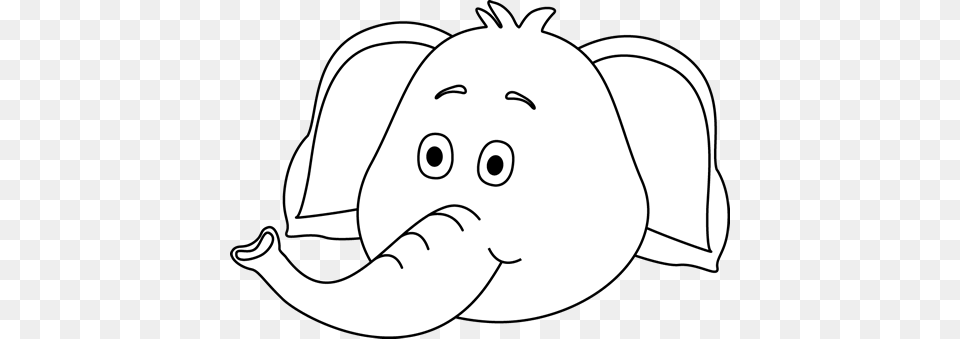 Elephant Head Clipart Black And White Letters Format, Baby, Person, Animal, Mammal Free Png