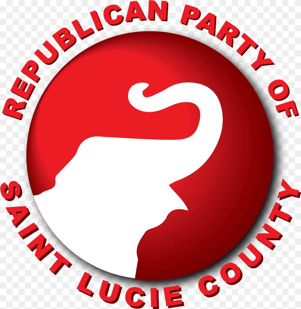Elephant Head Logo Text W Gradient St Lucie County Republican Party, Food, Ketchup Free Png Download