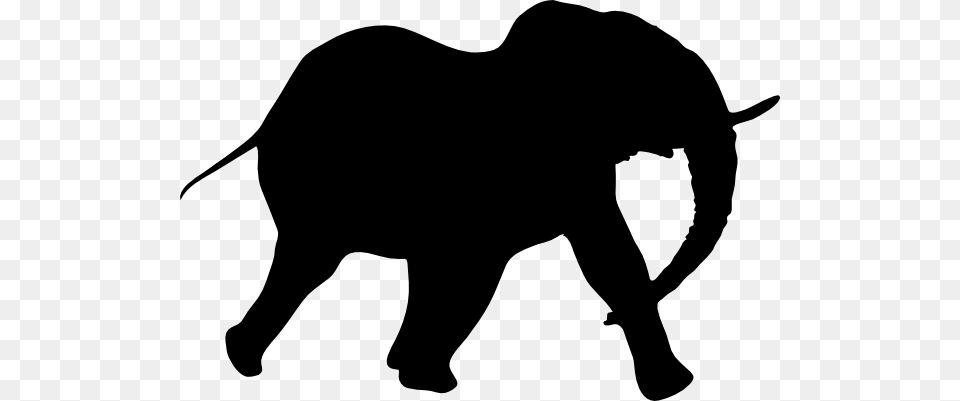 Elephant Head Silhouette Clip Art Small Elephant Silhouette, Animal, Mammal, Wildlife, Bear Free Png Download