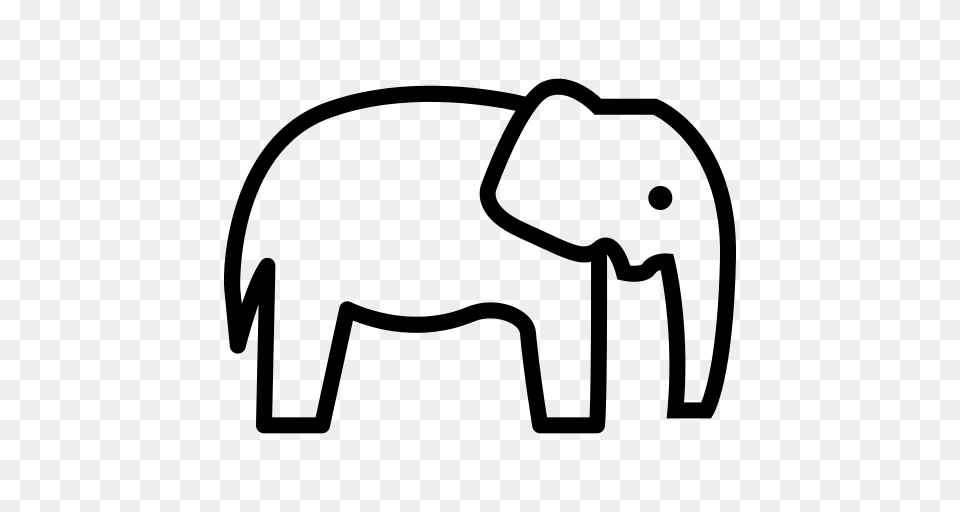 Elephant Icon, Gray Png