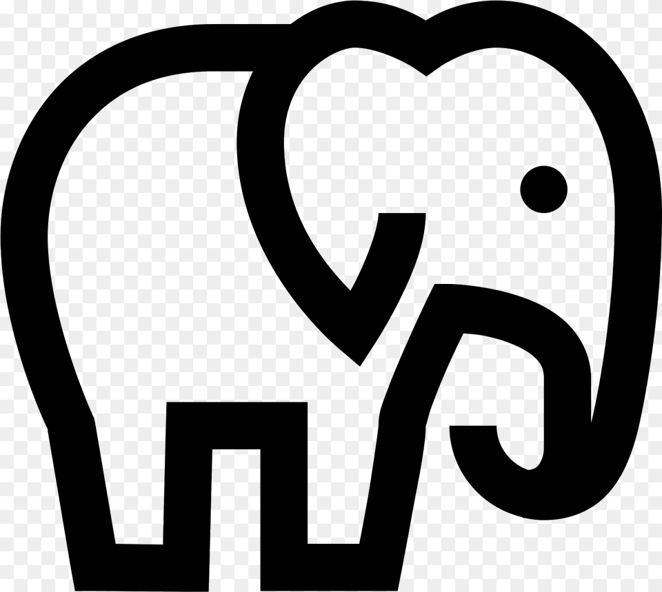 Elephant Icon, Gray Png Image