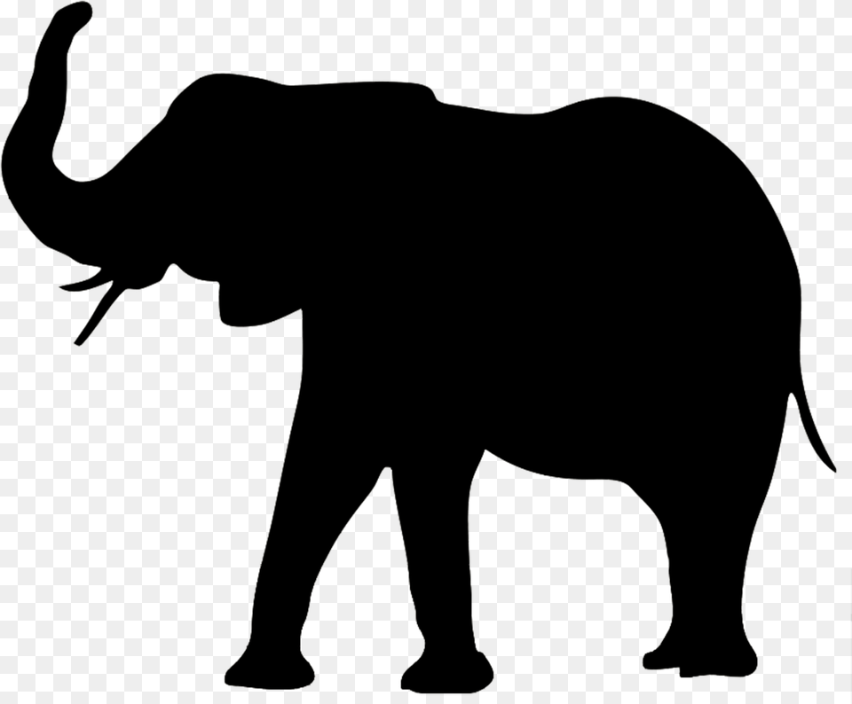 Elephant Images Transparent Elephant Silhouette Trunk Up, Animal, Mammal, Wildlife Png Image