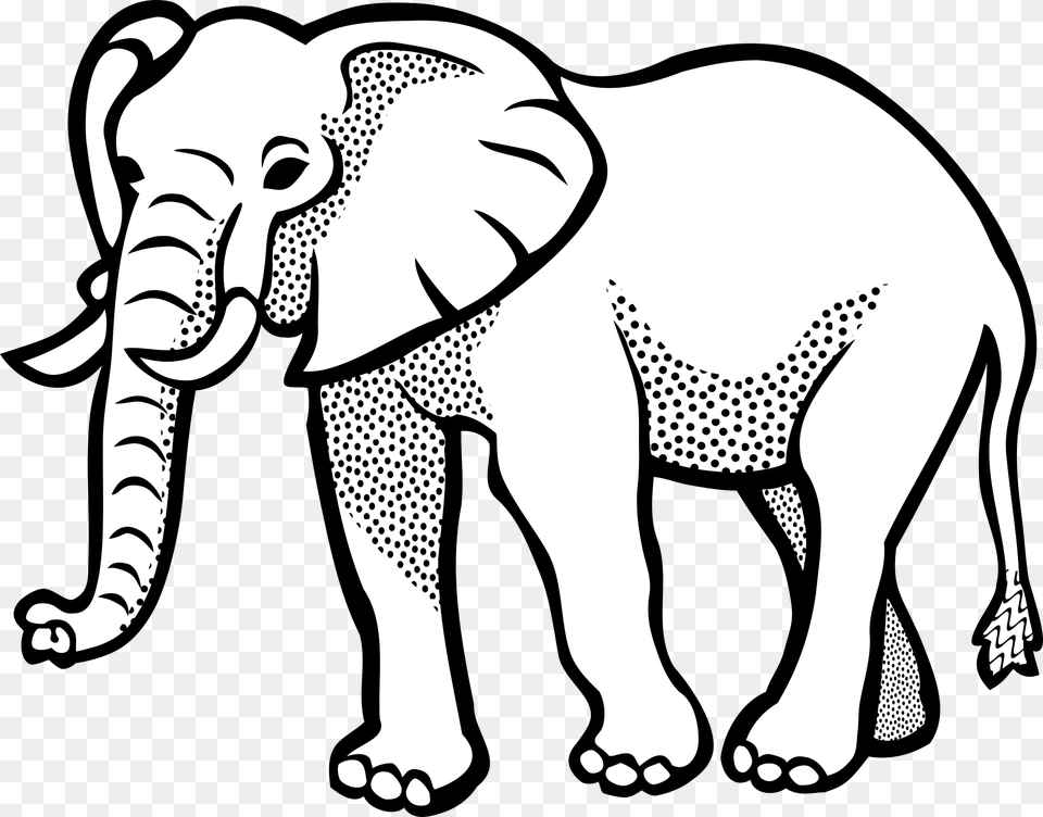 Elephant In Line Art, Animal, Wildlife, Baby, Mammal Free Png Download