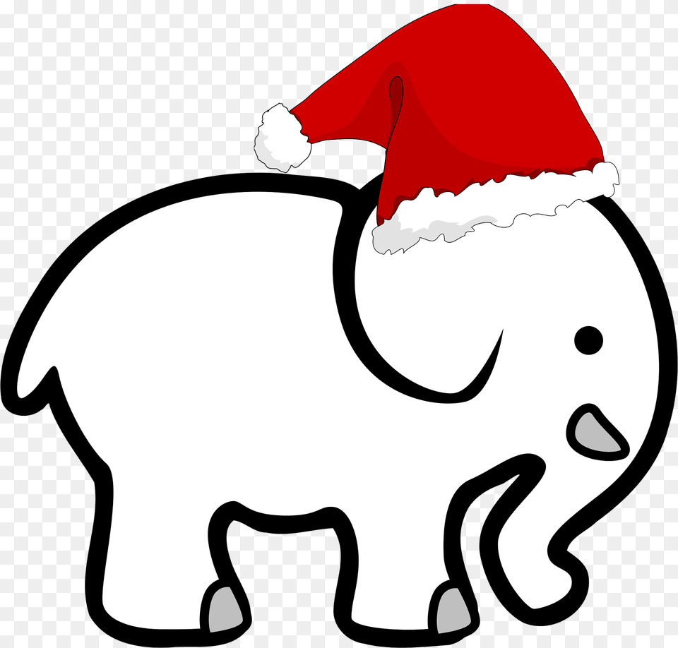 Elephant In Santa Hat Clipart, Animal, Mammal, Wildlife Png