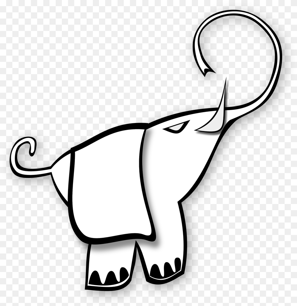 Elephant Line Drawing Clip Art, Stencil, Silhouette, Animal, Kangaroo Png