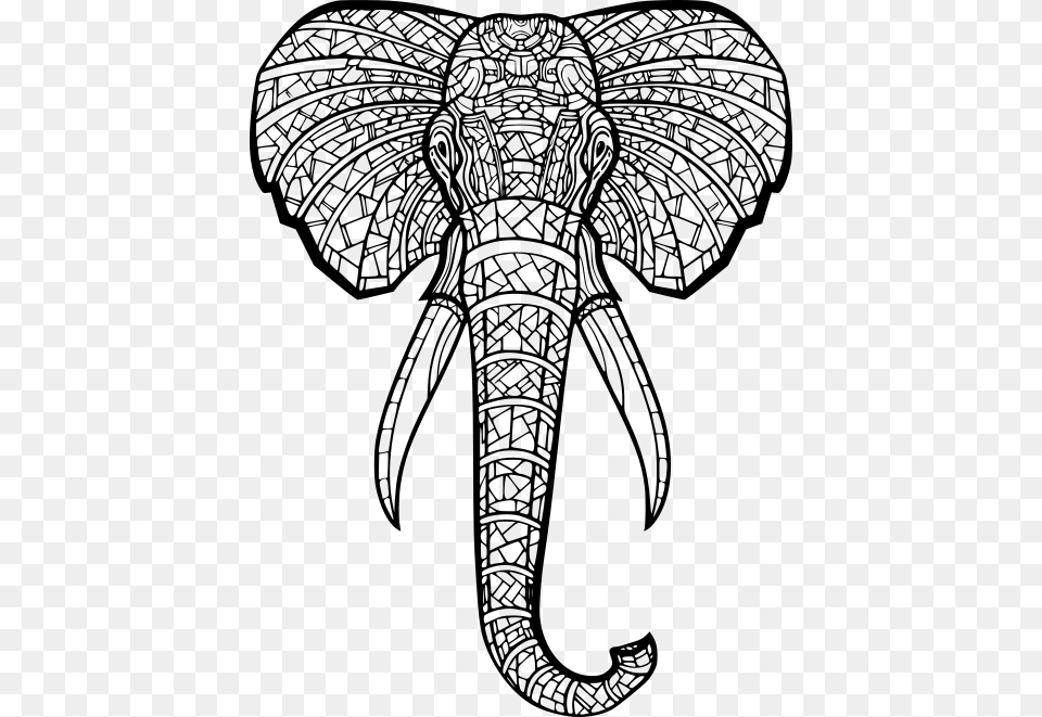 Elephant Mandala Dessin Tete D Elephant, Gray Png