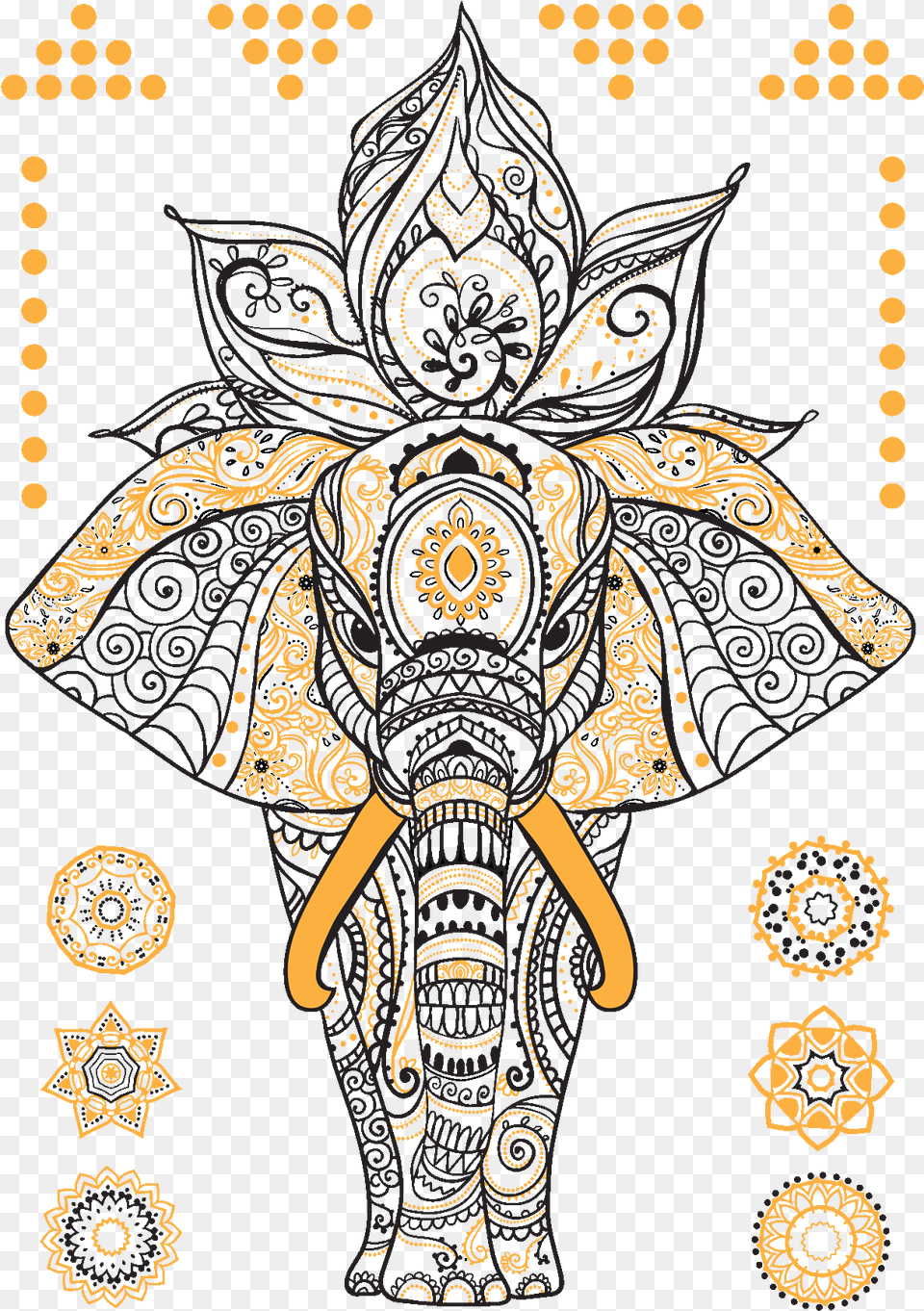 Elephant Mandala Slon Mandala, Pattern, Emblem, Symbol, Art Free Transparent Png