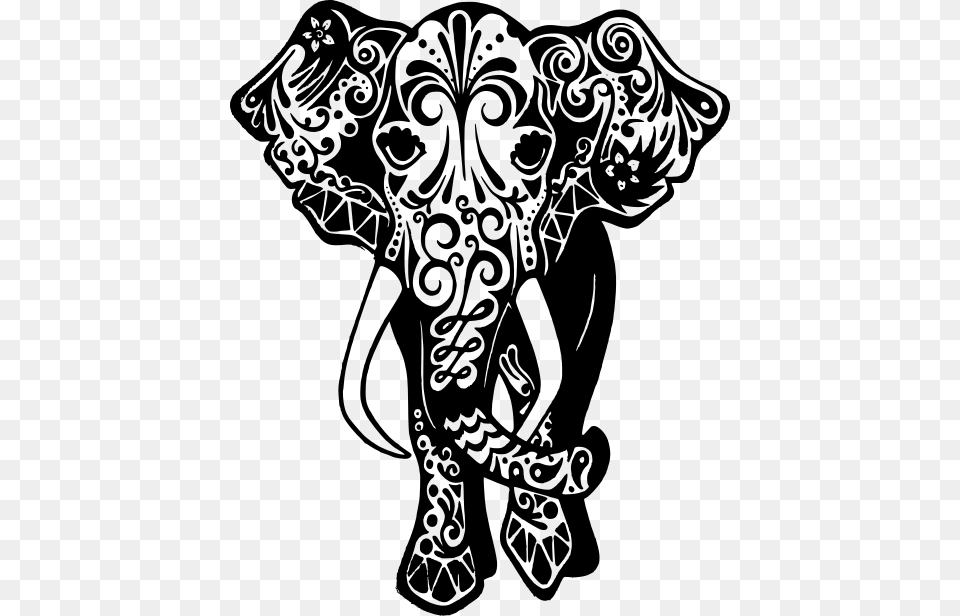 Elephant Mandala Svg Gray Free Png Download