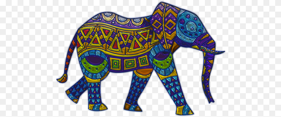 Elephant Metallizer Art Glass Factory Indian Elephant Art, Animal, Mammal, Wildlife, Zebra Png Image