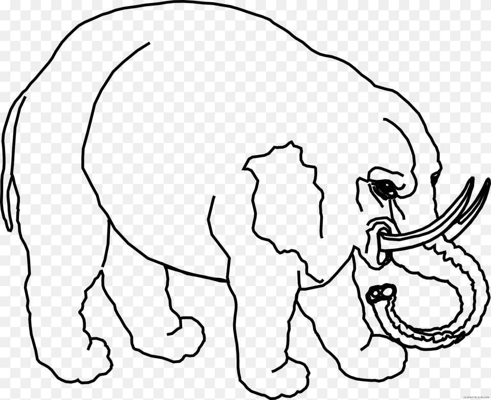 Elephant Outline Animal Black White Clipart Images, Gray Free Png