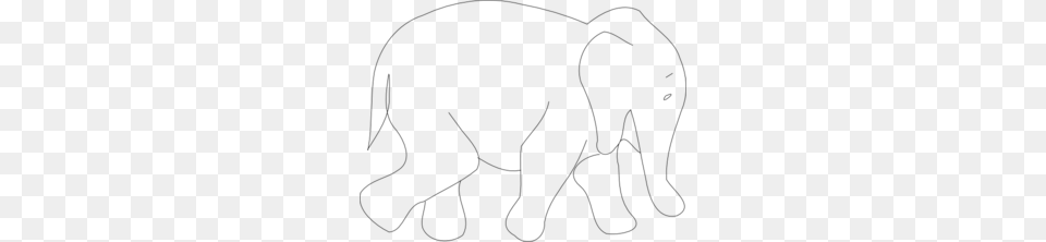 Elephant Outline Clip Art, Gray Png