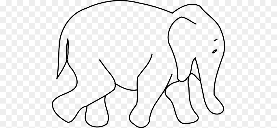 Elephant Outline Clip Art, Animal, Mammal, Wildlife Png Image