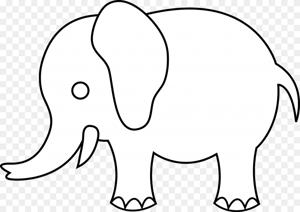 Elephant Outline Clipart Clip Art Images Simple Elephant Clipart Black And White, Animal, Wildlife, Mammal, Baby Png Image