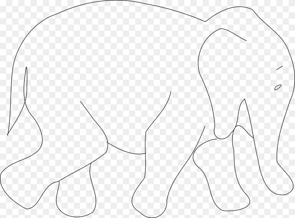 Elephant Outline Printable, Gray Free Transparent Png