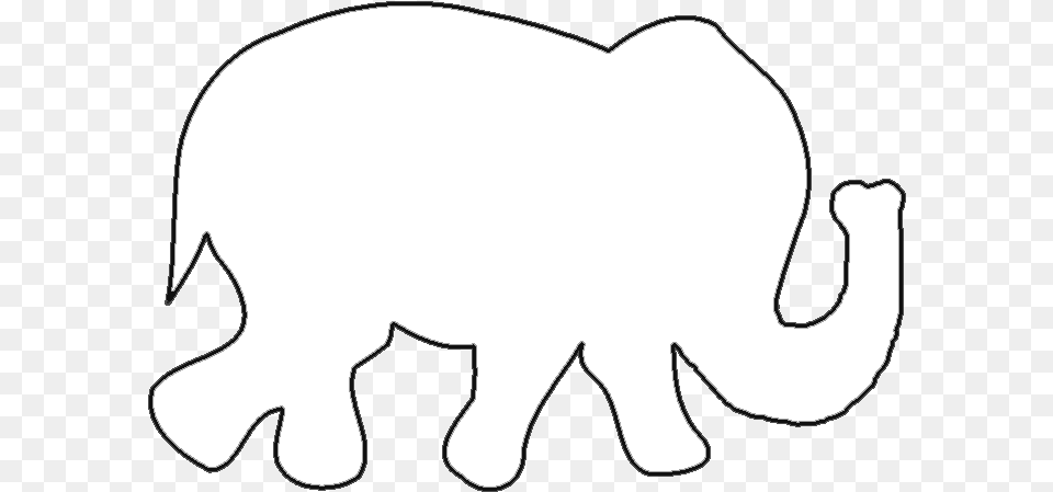 Elephant Outline Trunk Up 19 Elephant Trunk Up Clip, Silhouette, Stencil, Animal, Mammal Free Png Download