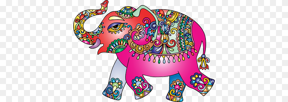 Elephant Pachyderm Animal Decorative Indian Elephant Color, Art, Baby, Person, Drawing Free Transparent Png