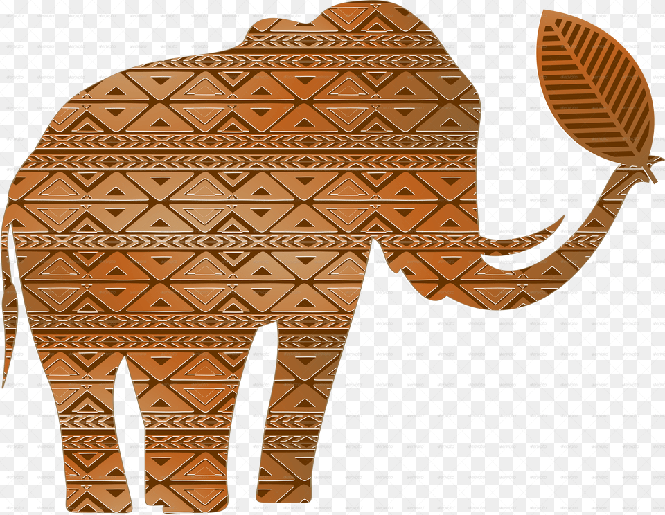 Elephant Shape Tribal Art Isolated Illustration, Animal, Mammal, Wildlife, Pottery Free Transparent Png