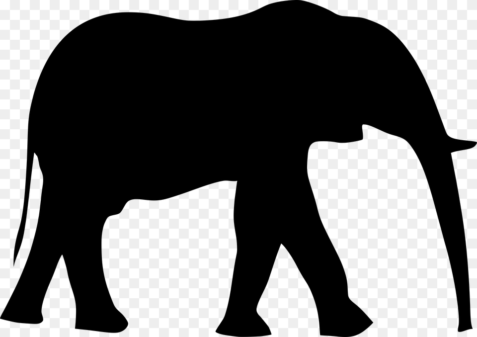 Elephant Silhouet, Gray Png Image