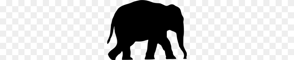 Elephant Silhouette Clipart, Gray Png