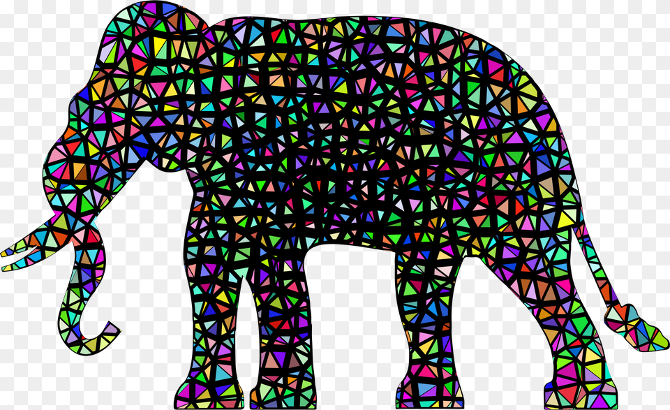 Elephant Silhouette Flying Apart 2 With Background Elephant, Art, Stained Glass Free Transparent Png